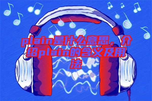 plain是什么意思，介紹plain的含義及用法