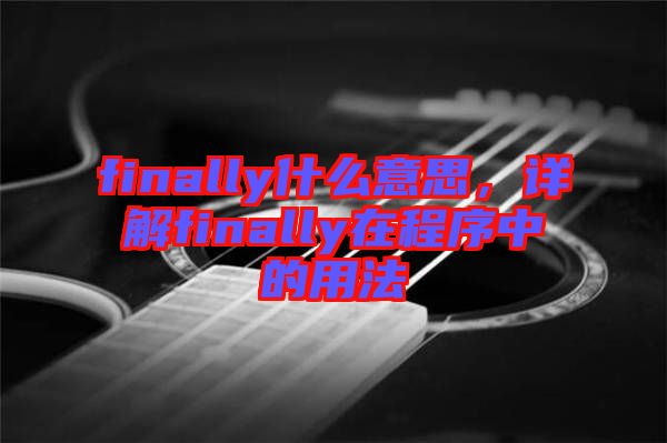 finally什么意思，詳解finally在程序中的用法