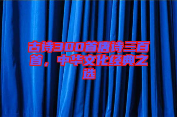 古詩300首唐詩三百首，中華文化經(jīng)典之選