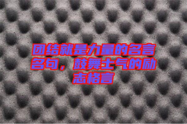 團結(jié)就是力量的名言名句，鼓舞士氣的勵志格言