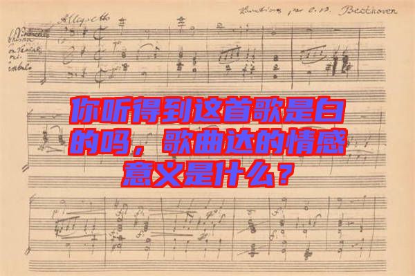 你聽得到這首歌是白的嗎，歌曲達(dá)的情感意義是什么？