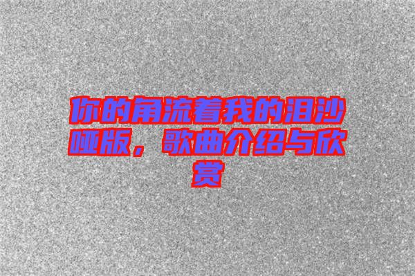 你的角流著我的淚沙啞版，歌曲介紹與欣賞