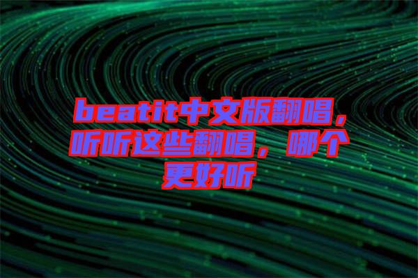 beatit中文版翻唱，聽聽這些翻唱，哪個更好聽