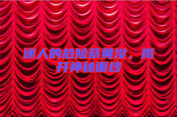 迷人的危險(xiǎn)蔡黃汝，揭開(kāi)神秘面紗