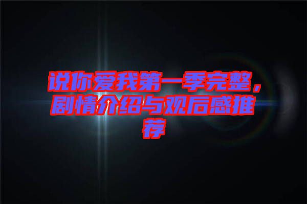 說你愛我第一季完整，劇情介紹與觀后感推薦