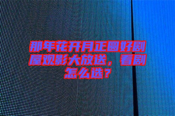 那年花開月正圓好劇屋觀影大放送，看劇怎么選？