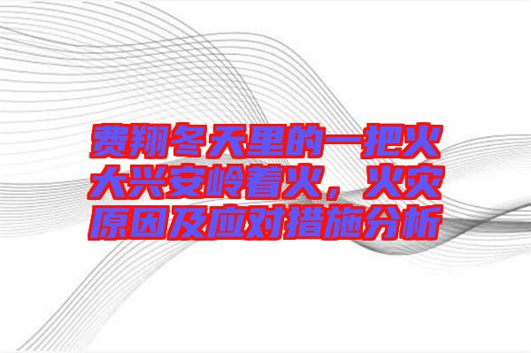 費翔冬天里的一把火大興安嶺著火，火災原因及應對措施分析