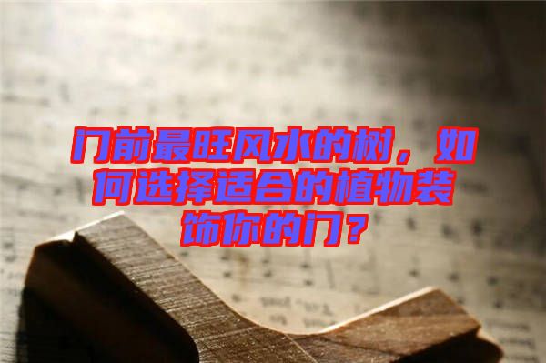 門前最旺風(fēng)水的樹，如何選擇適合的植物裝飾你的門？