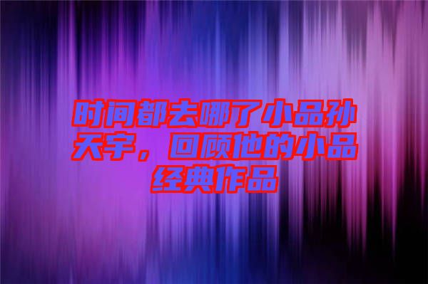 時(shí)間都去哪了小品孫天宇，回顧他的小品經(jīng)典作品
