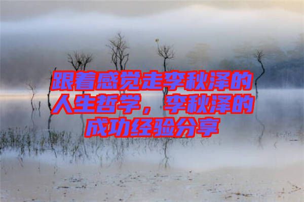 跟著感覺走李秋澤的人生哲學，李秋澤的成功經(jīng)驗分享