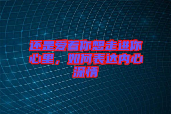 還是愛(ài)著你想走進(jìn)你心里，如何表達(dá)內(nèi)心深情
