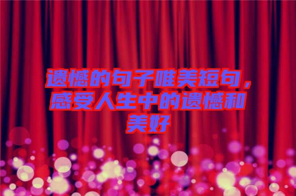 遺憾的句子唯美短句，感受人生中的遺憾和美好