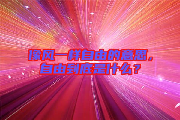 像風(fēng)一樣自由的意思，自由到底是什么？