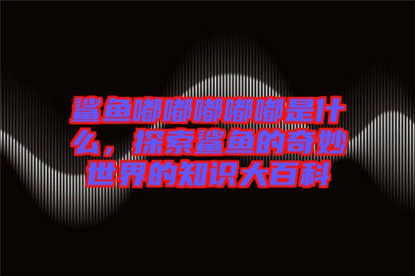 鯊魚嘟嘟嘟嘟嘟是什么，探索鯊魚的奇妙世界的知識大百科
