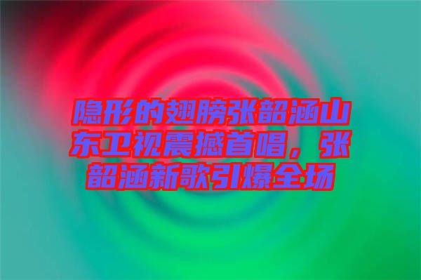 隱形的翅膀張韶涵山東衛(wèi)視震撼首唱，張韶涵新歌引爆全場(chǎng)