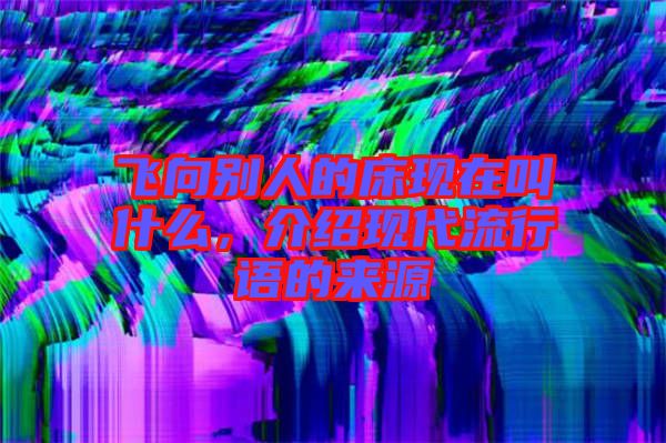 飛向別人的床現(xiàn)在叫什么，介紹現(xiàn)代流行語的來源