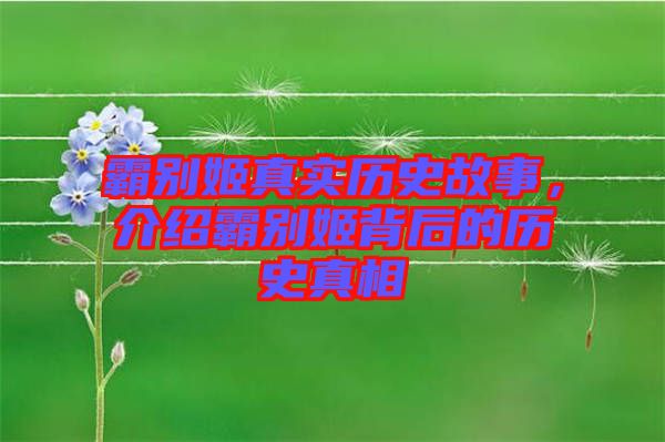 霸別姬真實(shí)歷史故事，介紹霸別姬背后的歷史真相