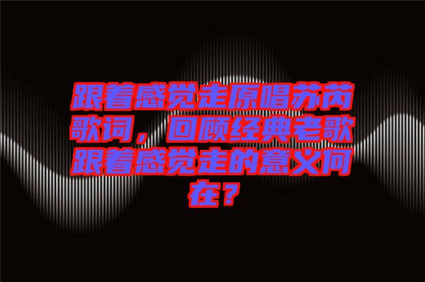 跟著感覺走原唱蘇芮歌詞，回顧經(jīng)典老歌跟著感覺走的意義何在？