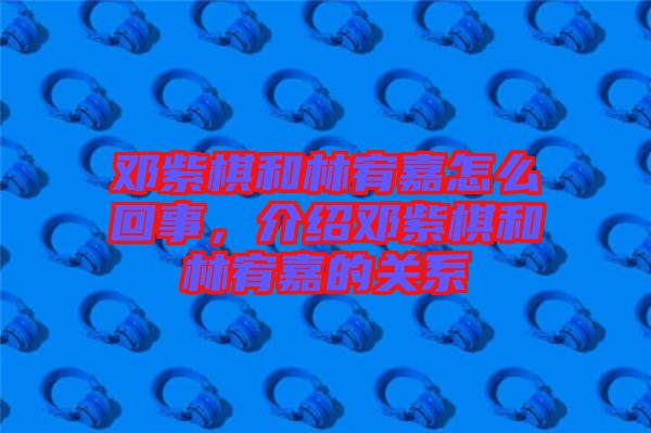 鄧紫棋和林宥嘉怎么回事，介紹鄧紫棋和林宥嘉的關(guān)系