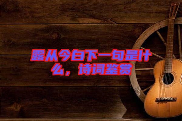 露從今白下一句是什么，詩詞鑒賞