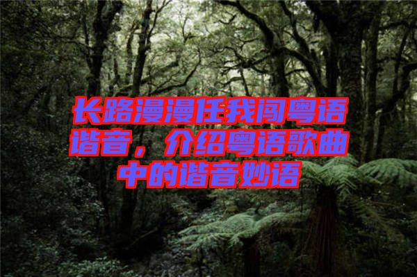 長(zhǎng)路漫漫任我闖粵語(yǔ)諧音，介紹粵語(yǔ)歌曲中的諧音妙語(yǔ)